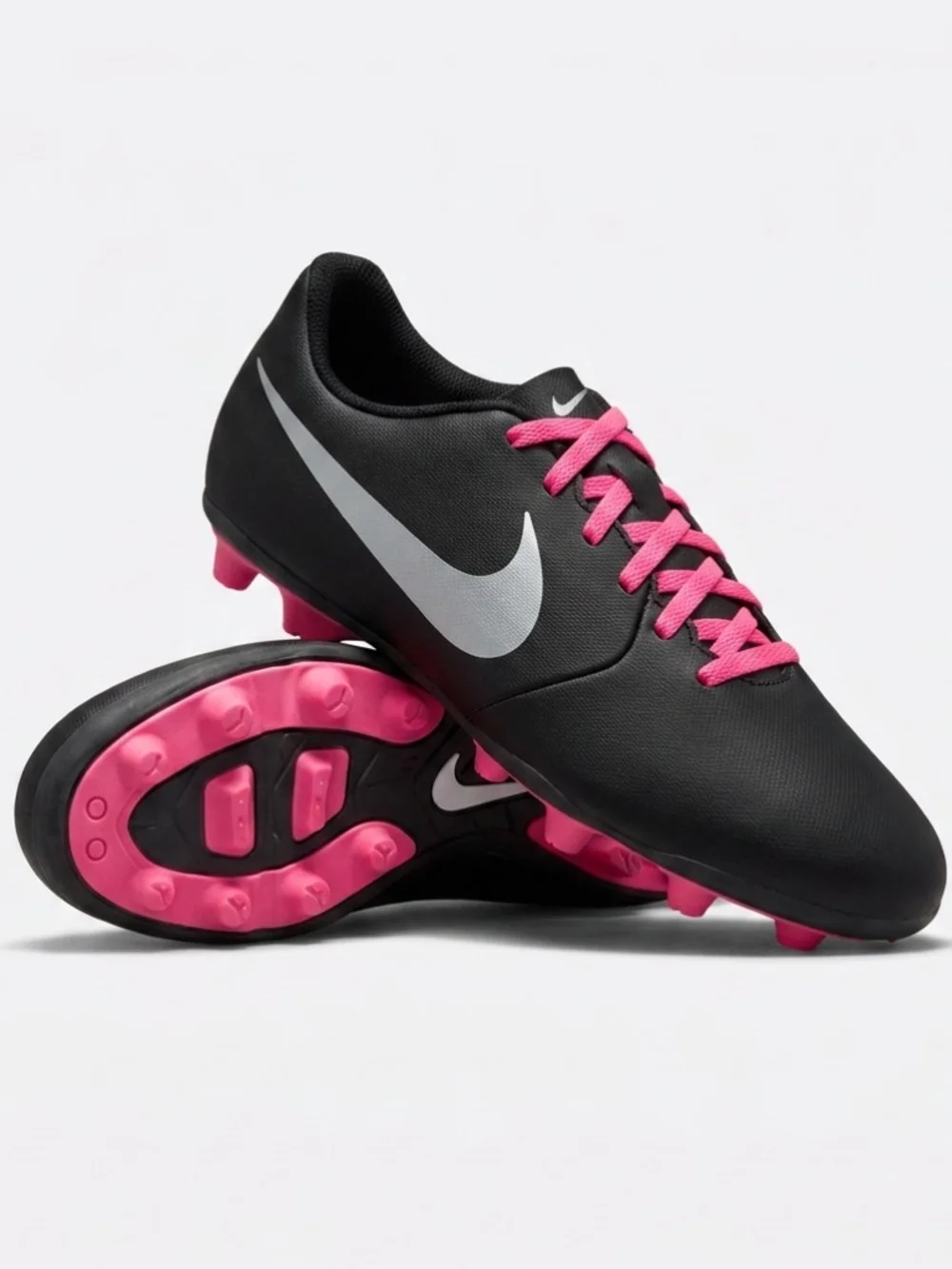 Nike Kids Black and Pink Soccer Cleats